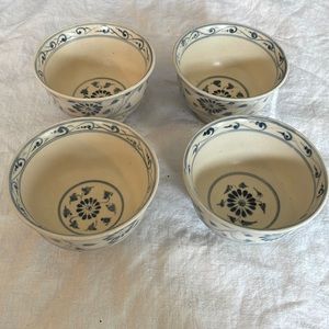 Set of 4 Beautiful Asian Style Tea/Soup Bowls 5" diameter x 3" high